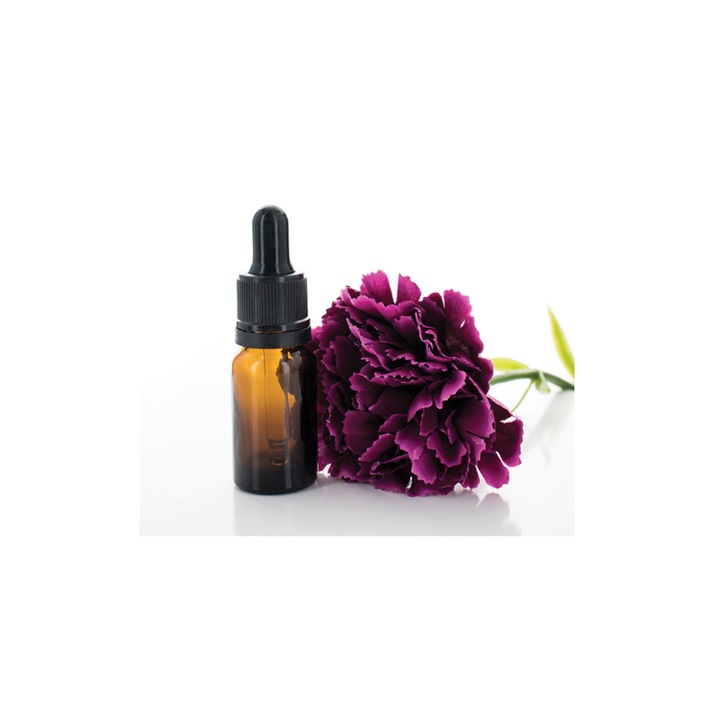 Set 3 bucati recipiente sticla maro 10 ml si pipeta, cauciuc negru, Flory