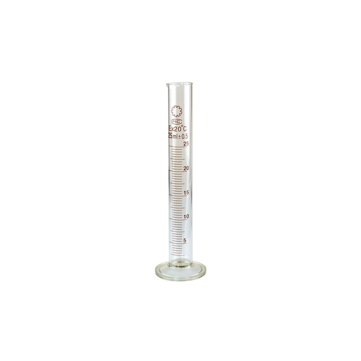 Cilindru gradat, sticla, 25 ml