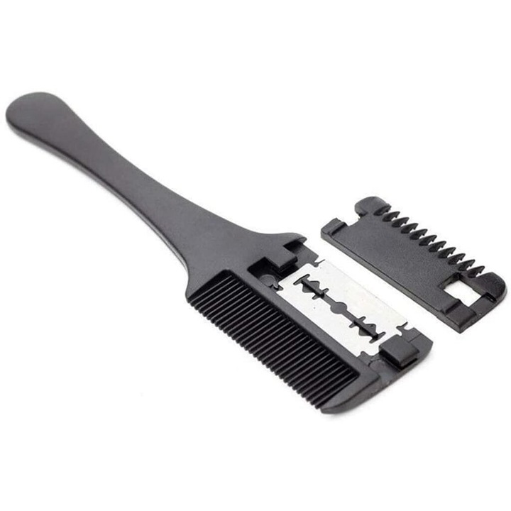 Pieptene de tuns, AMRINUGL, ABS / Inox, 19 cm, Negru