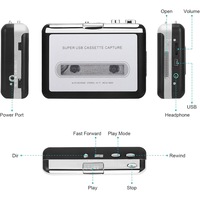 Convertor caseta in MP3 Tovbmup, USB, negru