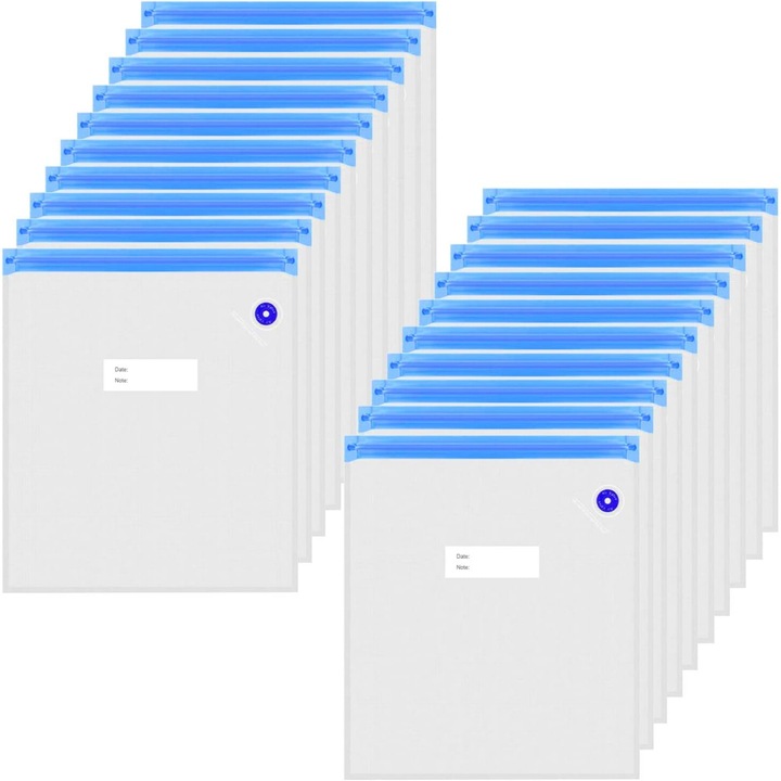 KkvoGmle 3D filament tárolótasak készlet 20 db nedvességálló átlátszó/kék