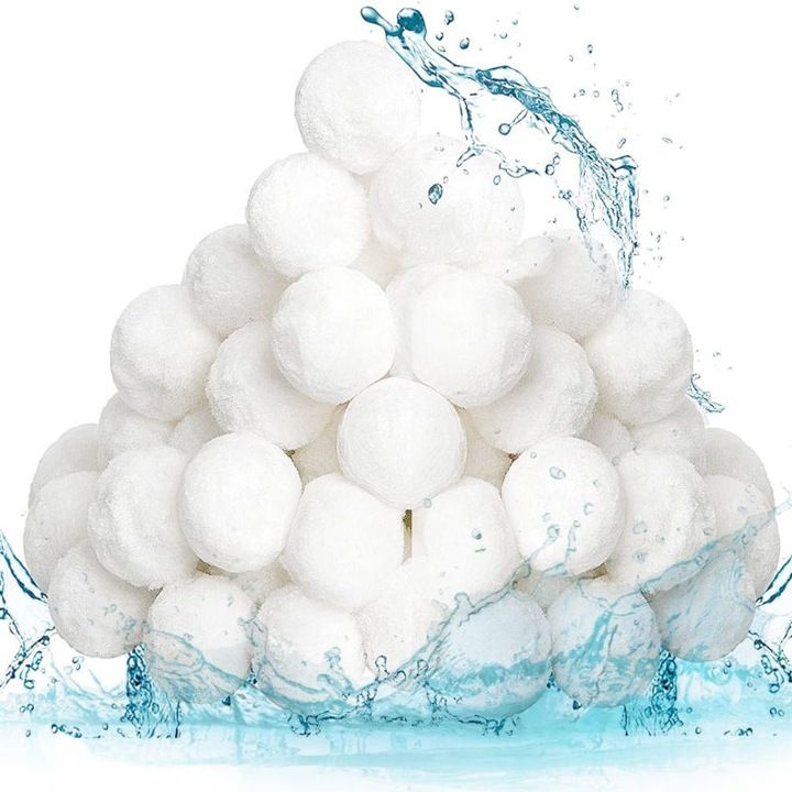 Филтърни топки за басейн, Полиестер, 30-50 мм, Бели, 800 гр