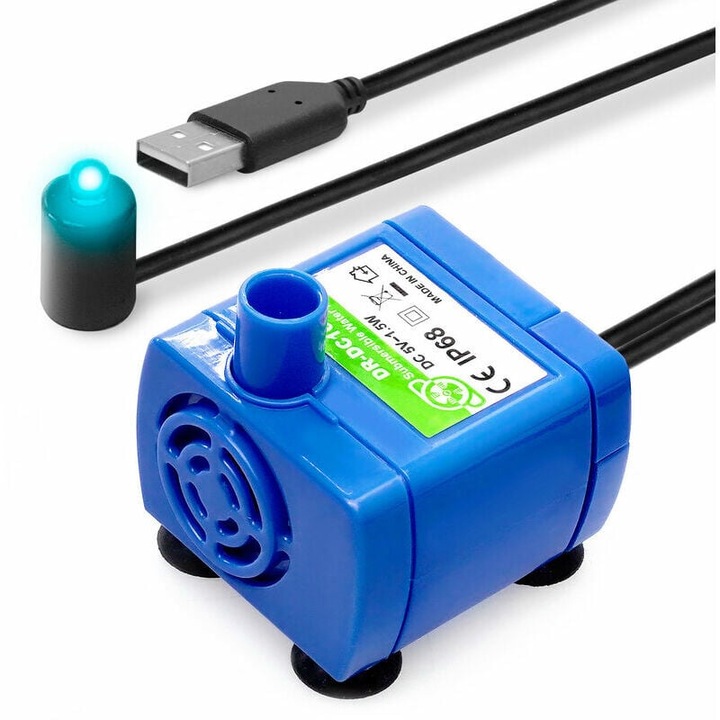 Macska szökőkút szivattyú, AMRINUGL, ultra csendes, energiatakarékos, egyedi motortechnológiával, kockakristály-kompatibilis, könnyen tisztítható