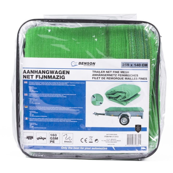 Utánfutó háló finom hálóval 2,5 x 1,4 méter