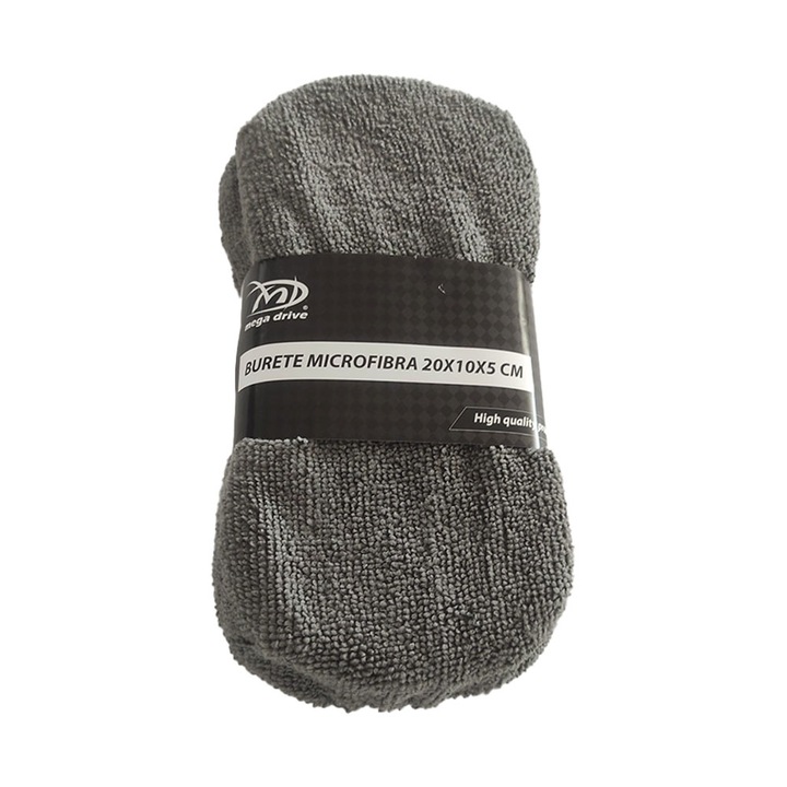 Burete Microfibra Spalare Auto Mega Drive, Gri, 20 x 10 x 5cm