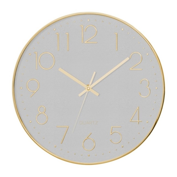 Falióra hálószobába, gyerekszobába, csendes szerkezettel, Ø 30 cm - szürke