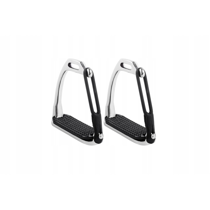 Nyereglépcső lovagláshoz Start, gumibetétekkel, Rozsdamentes acél, biztonsági rendszer, 11,5