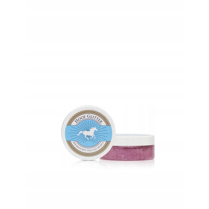 Ulei pentru copite Scandia HoofGlitter, efect de stralucire cu sclipici roz, 200ml