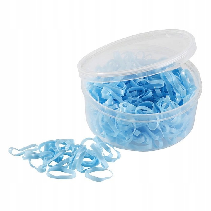 Set 450 elastice pentru coama, Hippo-Tonic, silicon, albastru