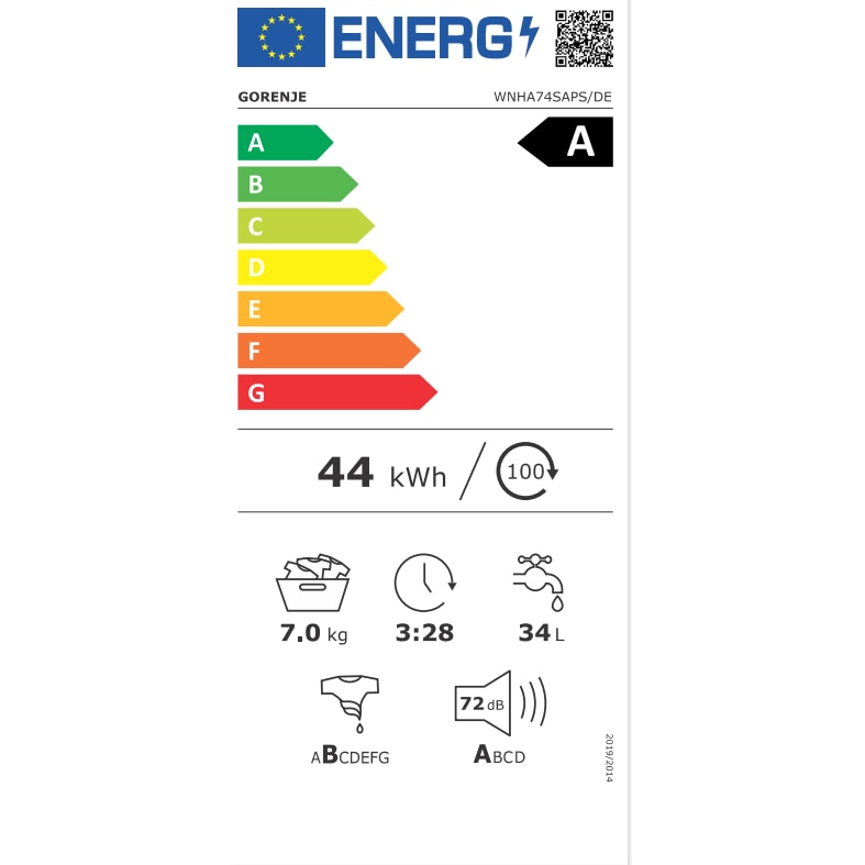 Masina de spalat Gorenje WNHA74SAPS/DE, 7 kg, 1400 rpm