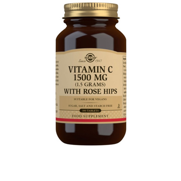 Vitamina C 1500 Mg, Solgar, 180 comprimate, antioxidant, sprijina sistemul imunitar