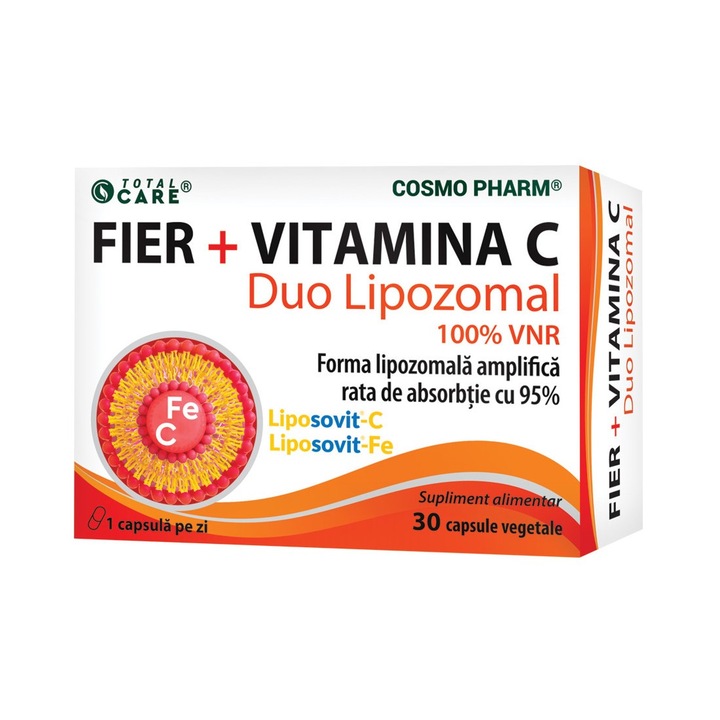 Fier + Vitamina C Duo Lipozomal, Cosmo Pharm, 30 capsule