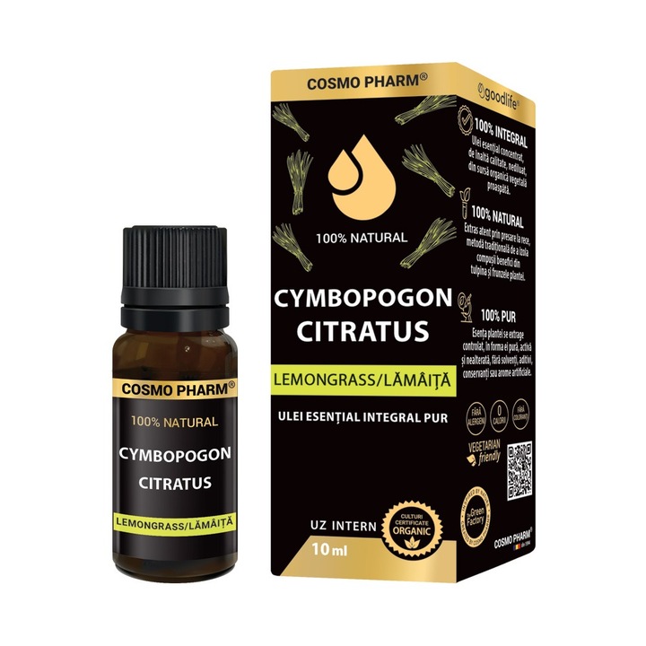 Ulei Esential Lemongrass, Cosmo Pharm, 10 ml