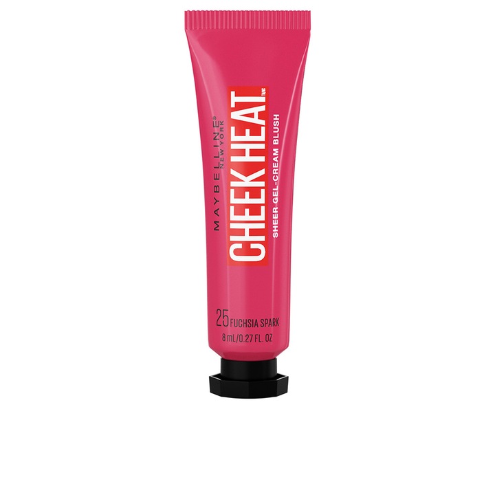 Гел-крем руж Maybelline Cheek Heat, #25 Fuchsia Spark, издръжлив, хидратиращ