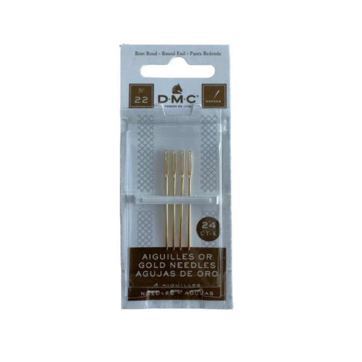 Set ace de cusut tapiserie/punct in cruce DMC, gold, marimea 22