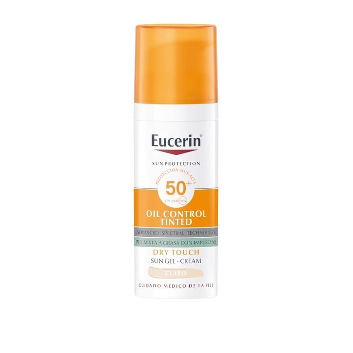 Crema solara Eucerin, control sebum, SPF50+, nuanta light, 50ml