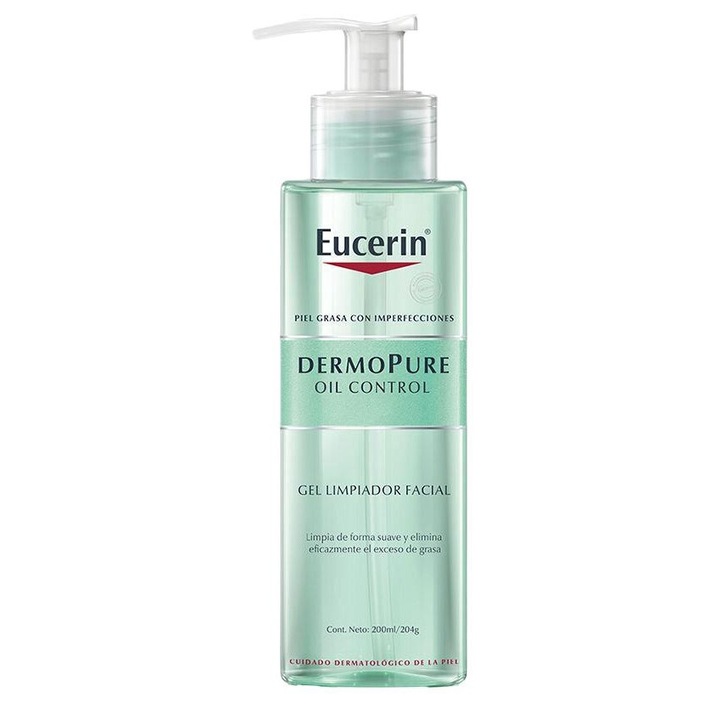 Почистващ гел за лице, Eucerin, контрол на себума, хидратиращ, 200 ml, прозрачен