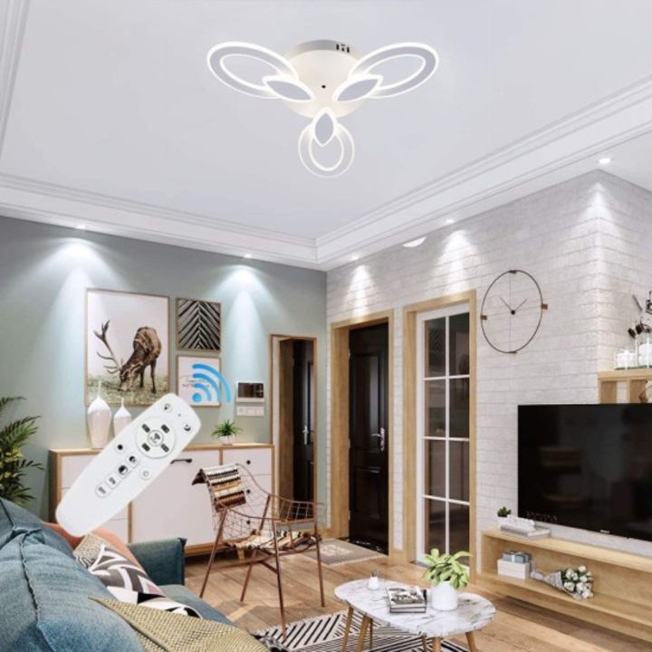 Lustra led living 100W cu 3 brate si 3 culori+IR 550mm x 90mm