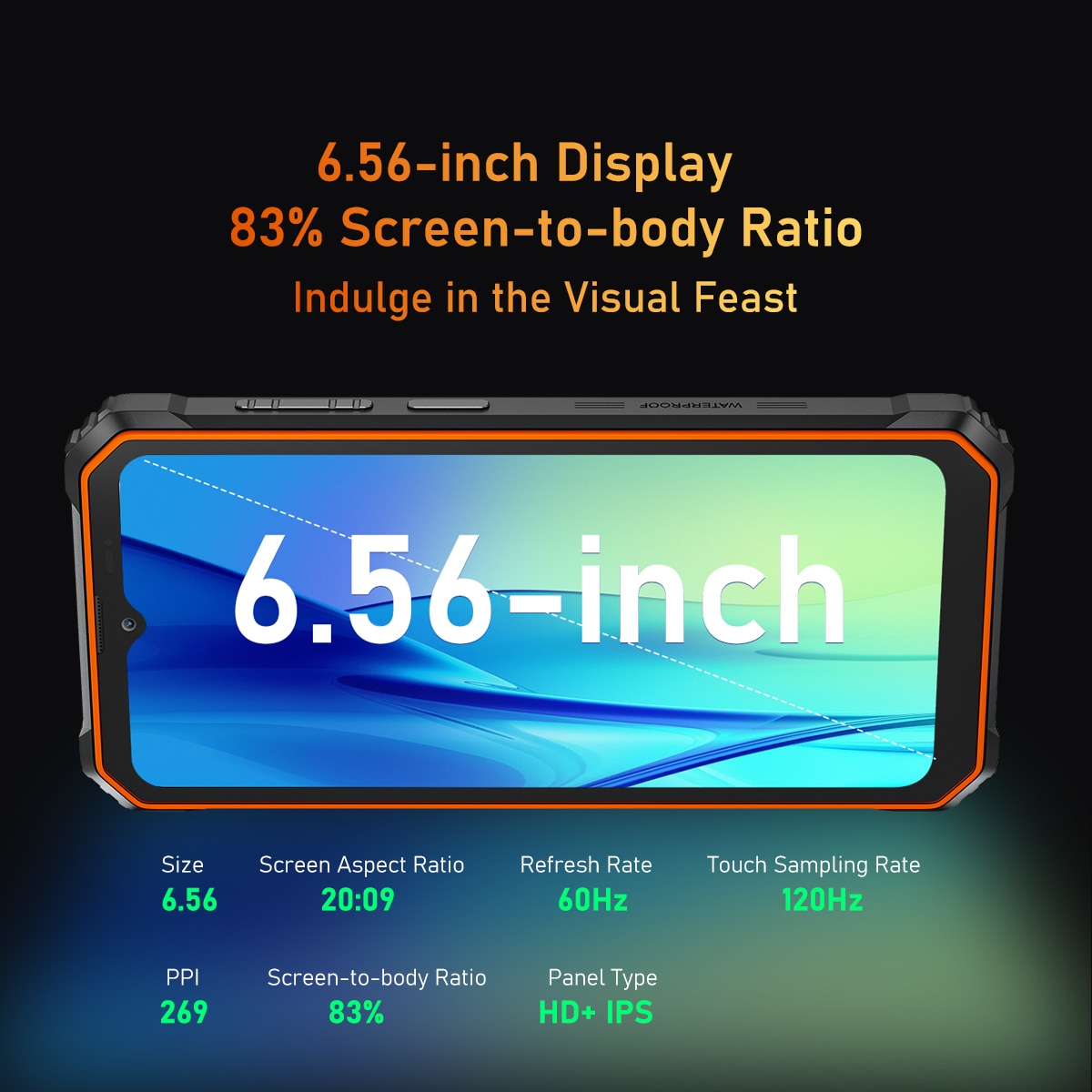 Telefon mobil Blackview BV6200 Pro Orange, 128GB, 6GB RAM, 13000mAh, Dual SIM 4G, IP68, NFC, GPS