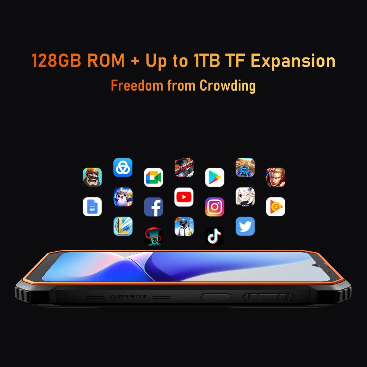 Telefon mobil Blackview BV6200 Pro Orange, 128GB, 6GB RAM, 13000mAh, Dual SIM 4G, IP68, NFC, GPS