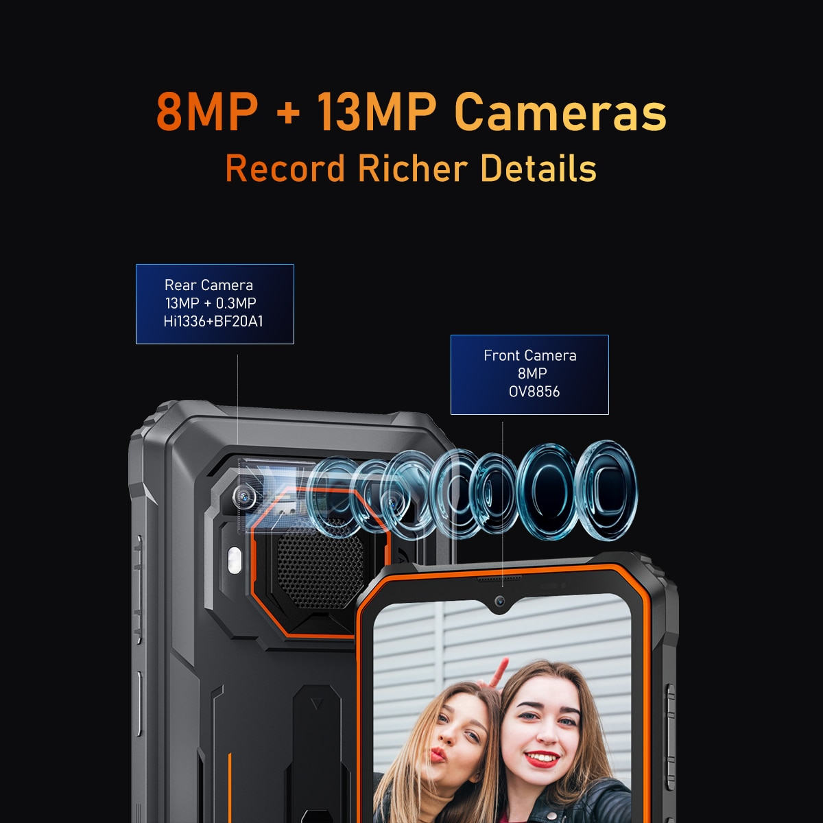 Telefon mobil Blackview BV6200 Pro Orange, 128GB, 6GB RAM, 13000mAh, Dual SIM 4G, IP68, NFC, GPS