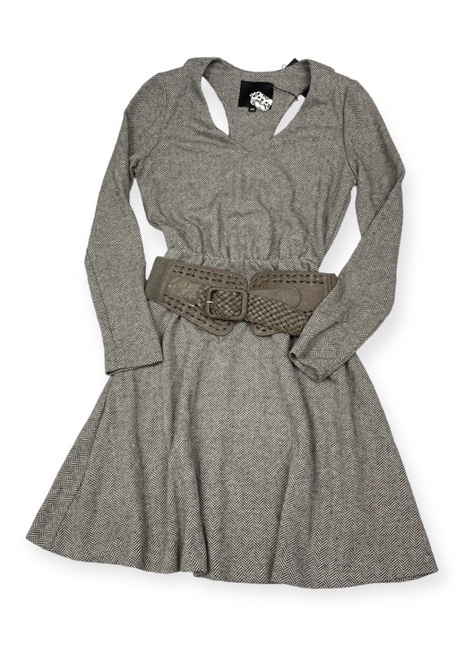 Rochie de dama eleganta cu maneca lunga AMADI, Bumbac/Viscoza, Gri, Gri