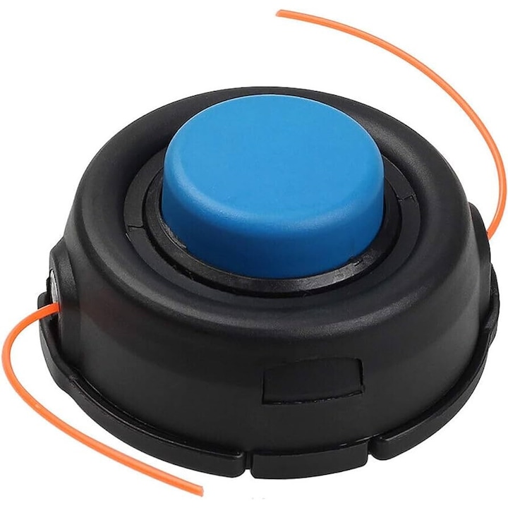 Cap tambur motocoasa cu fir, buton albastru compatibil Husqvarna T25, T35 (piulita 10 x 1.25)