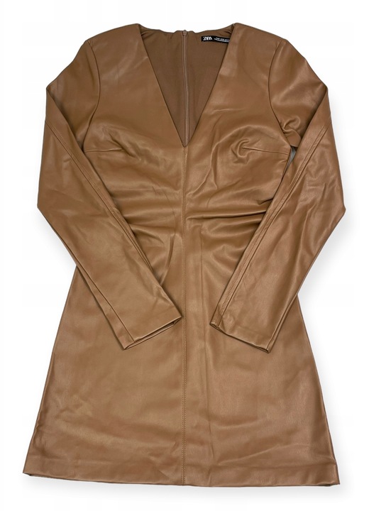 Rochie de dama maro cu maneca lunga, Poliester, S INTL