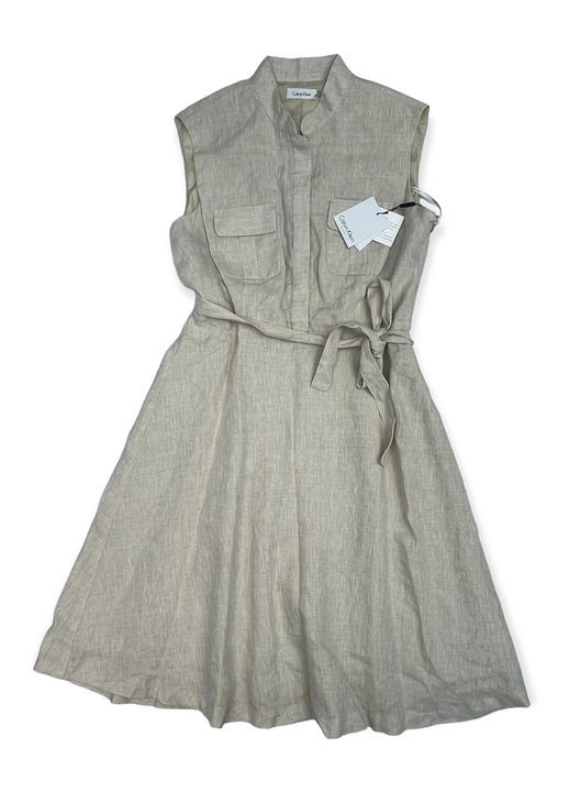 Női ruha vastag pántokkal CALVIN KLEIN, Vászon, Szürke, L INTL