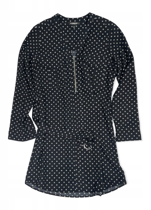 Női fekete ruha övvel EXPRESS, poliészter, fekete, M INTL