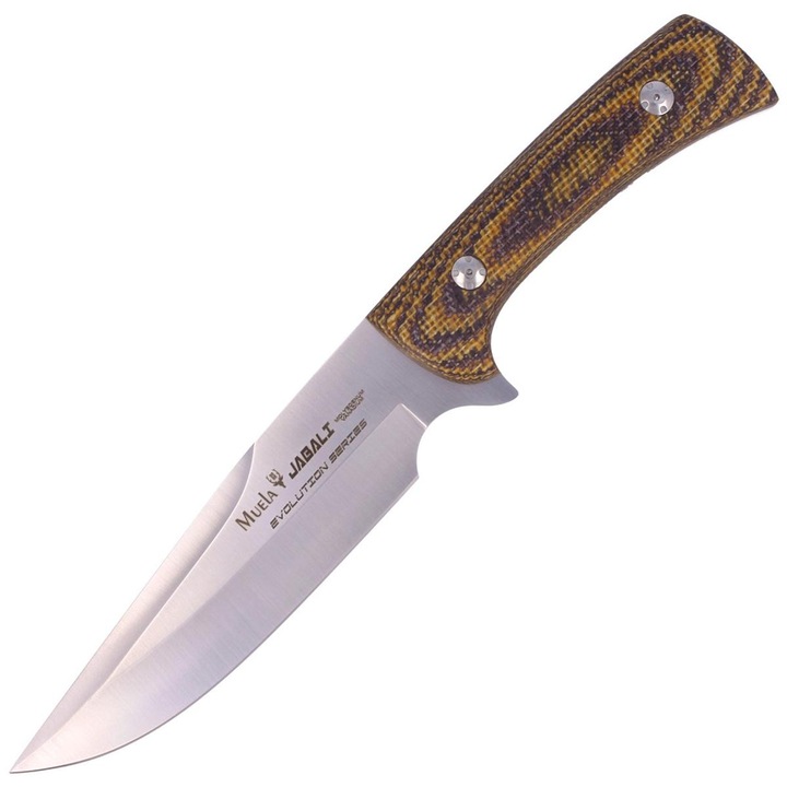 Cutit de vanatoare Muela Jabali, lama 170mm, teaca piele, Maro