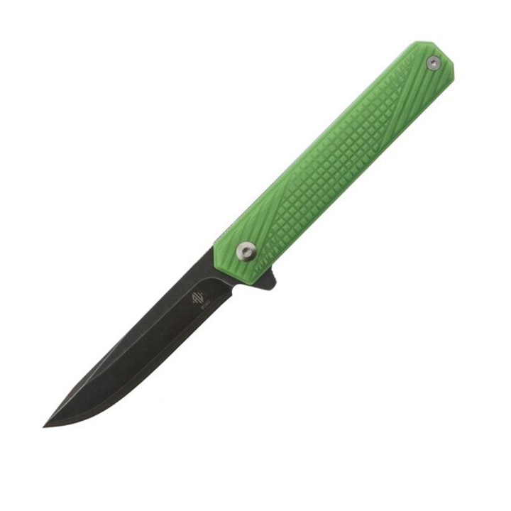 Cutit Womsi Wolf Green G10 S90V, texturat, laminat 420/S90V, 60 HRC, etui nylon
