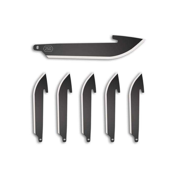Set 6 lame de schimb Outdoor Edge DropPoint 250, otel japonez 420J2, negru