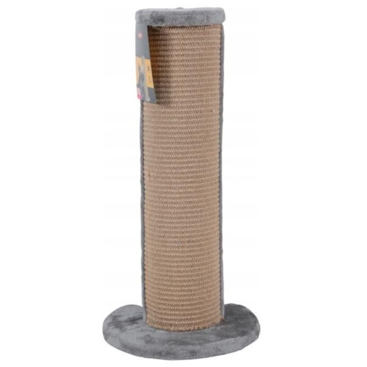 Stalp de zgariat pentru pisici, Zolux, sisal, 31 x 31 x 64 cm, gri/bej