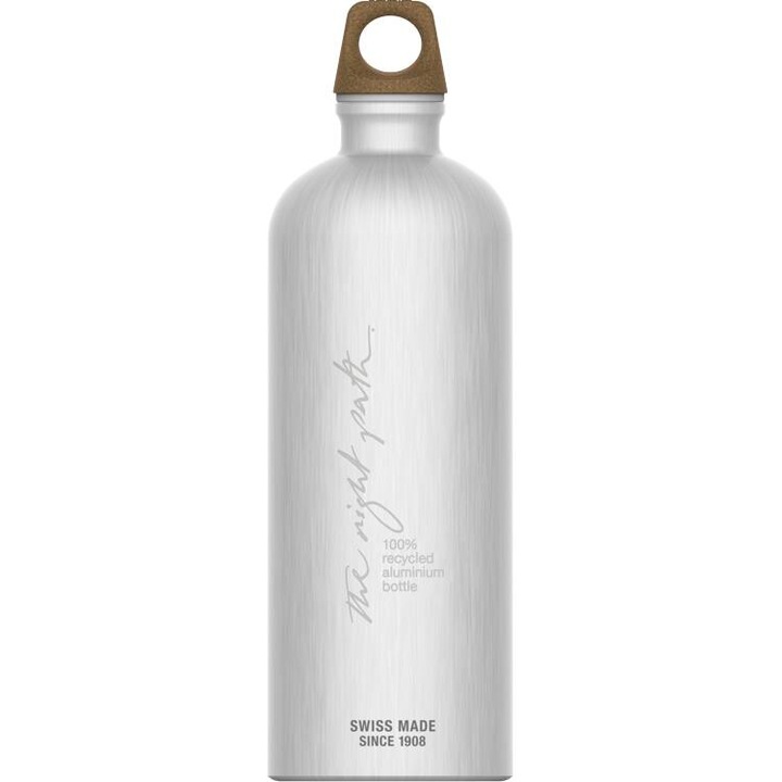 Bidon, Sigg, Aluminiu, Traveller MyPlanet, 1L, 25.7 x 8.1 cm, Argintiu