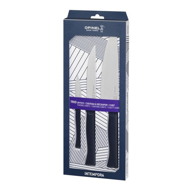 Set de Cutite Opinel Intempora, 3 Piese, Inox, Maner Ergonomic, in Cutie Cadou