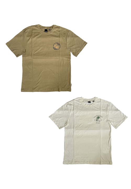 2 db-os férfi póló készlet, Only&Sons, pamut, fehér/barna, Fehér/Barna