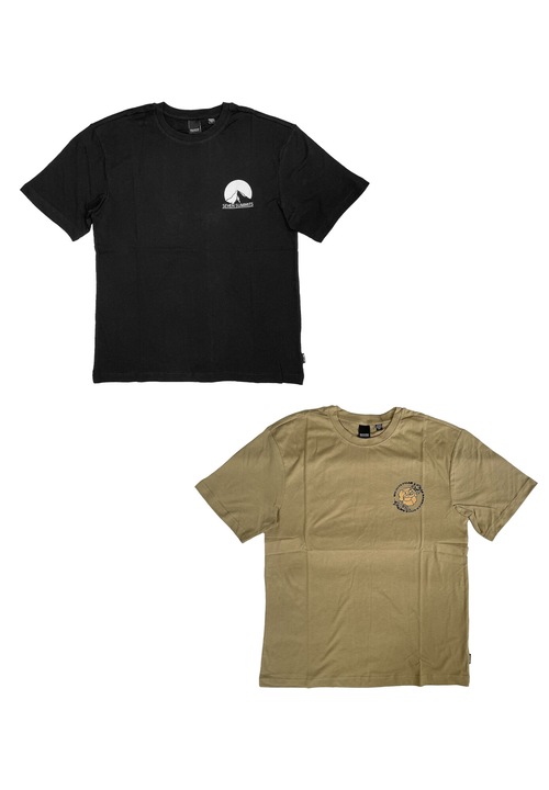 2 db-os férfi póló készlet, Only&Sons, pamut, fekete/khaki, Fekete/Khaki