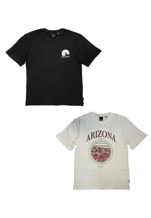 2 db-os férfi póló készlet, Only&Sons, pamut, fekete/fehér, Fehér/Fekete