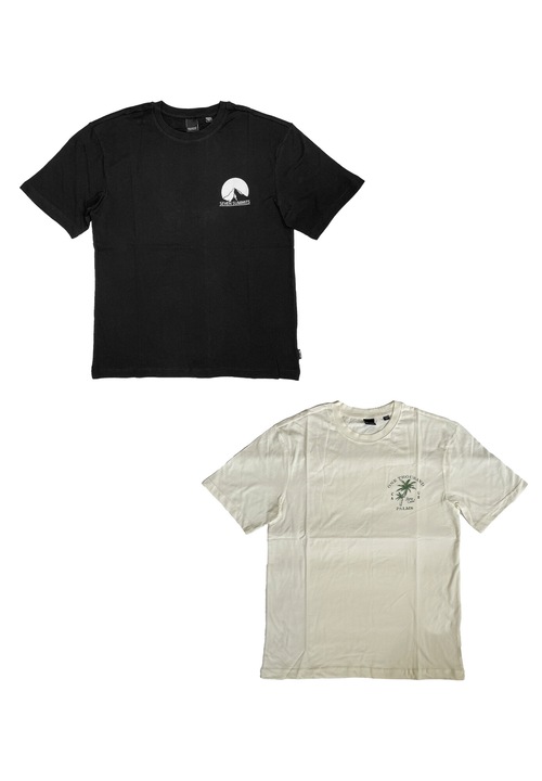 2 db-os férfi póló készlet, Only&Sons, pamut, fekete/bézs, Fekete/Bézs