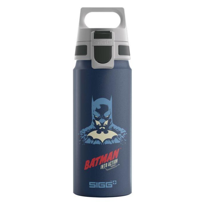 Bidon Sigg Batman Into Action, metalic, 0.6l, 22.5x7.1cm