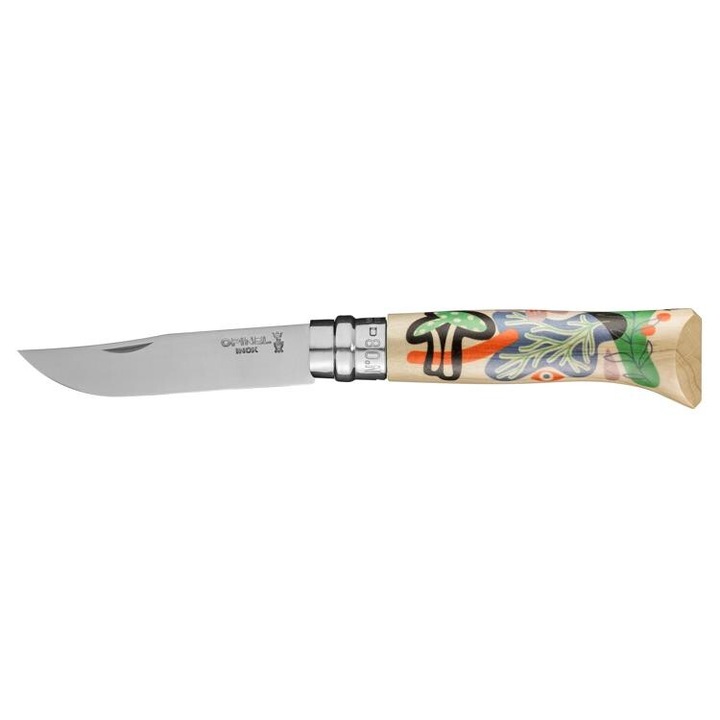 Cutit, Opinel, Inox / Lemn, Pliabil, Lama 8 cm, Virobloc, 19 cm, Multicolor