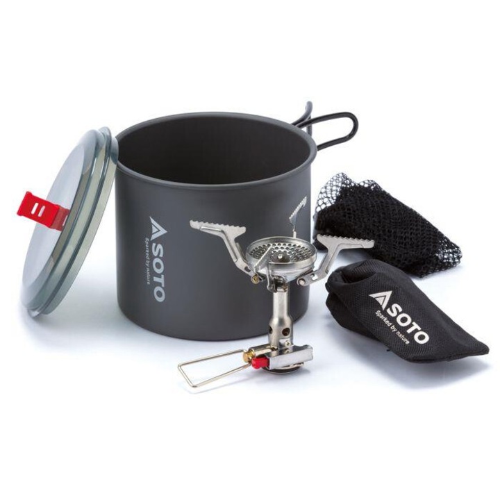 Soto Amicus OD-1NVE kempingégő készlet, automata gyújtással és New River edénnyel, 3030W, 1000ml