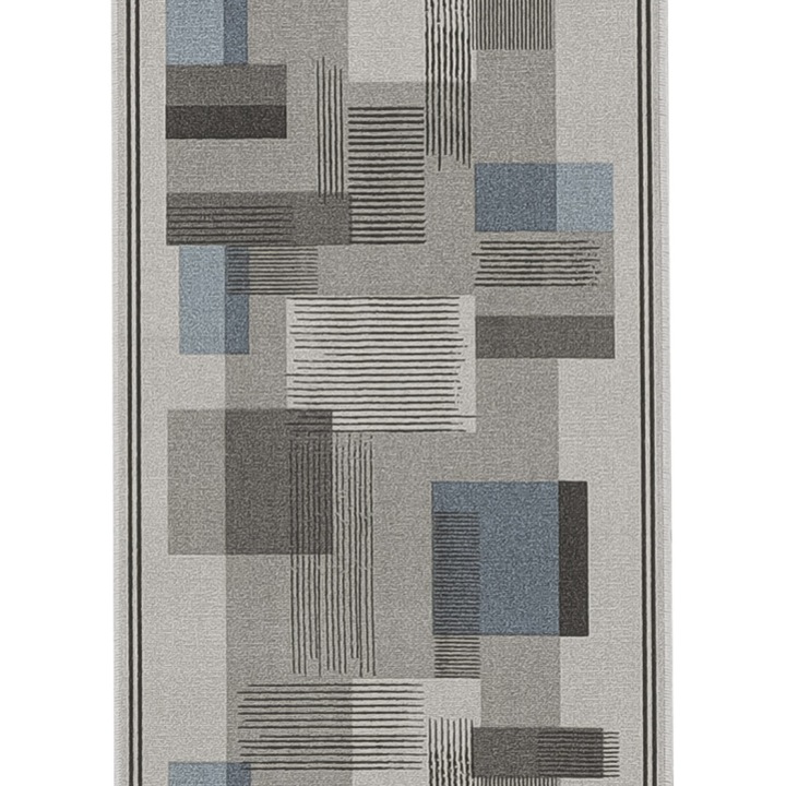 Traversa Listra, Design Geometric, Gri, Festonata, 0, 8m latime cu 2.5m lungime