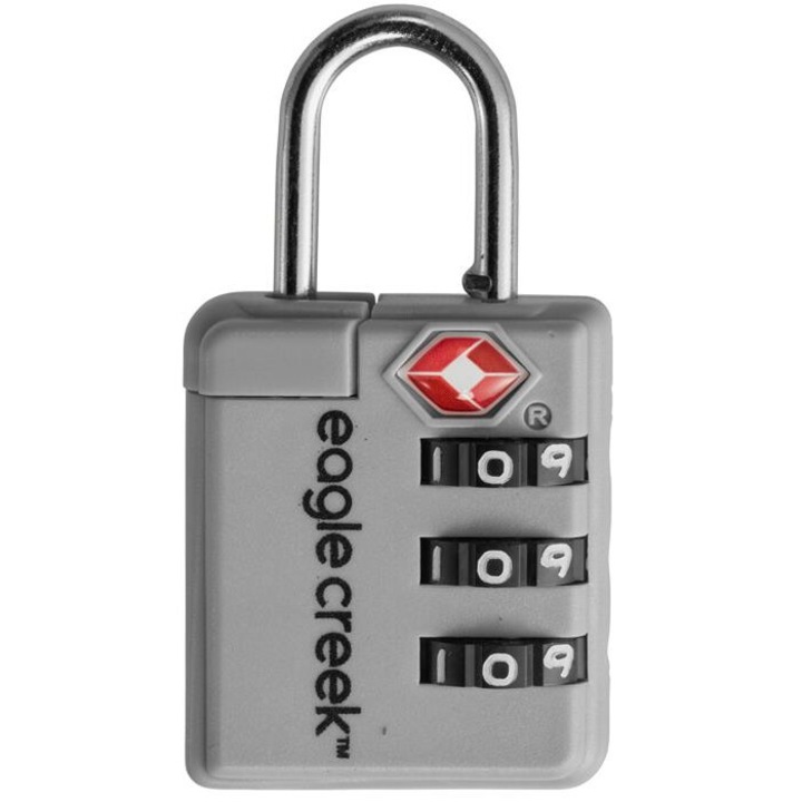 Eagle Creek Ultralight TSA катинар, 3-цифрена комбинация, сив, 5.5x3cm