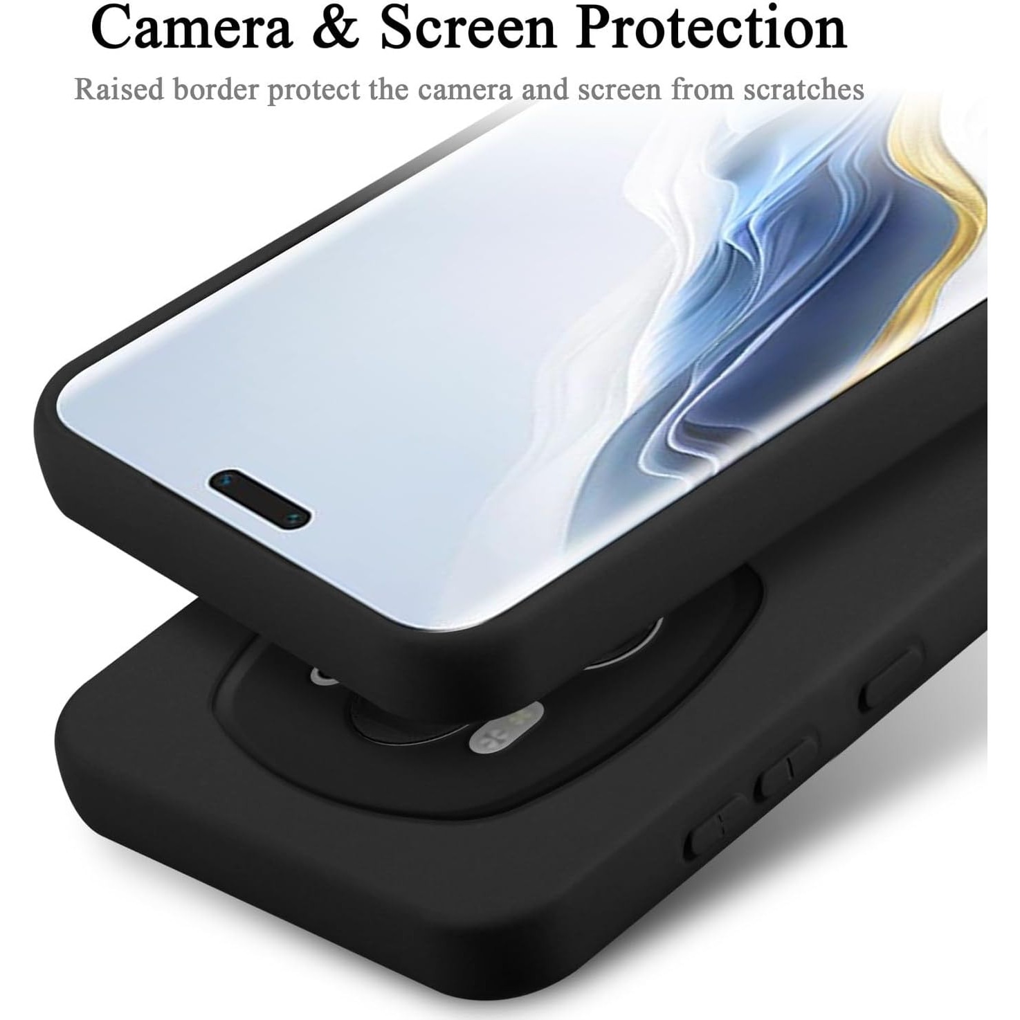 Husa pentru Honor Magic 6 Pro Liquid Silicone subtire captusita cu microfibra anti amprenta protectie camera foto negru
