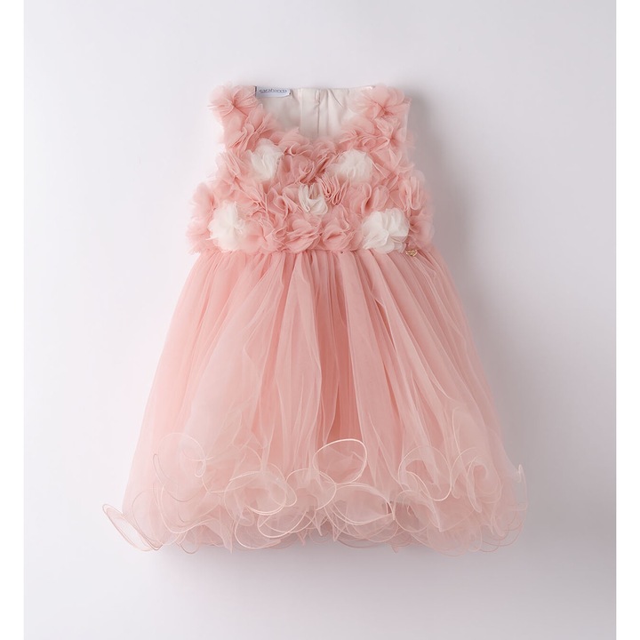 Elegáns tüll ruha lányoknak, Sarabanda, 0.8262, Rózsaszín, Rózsaszín