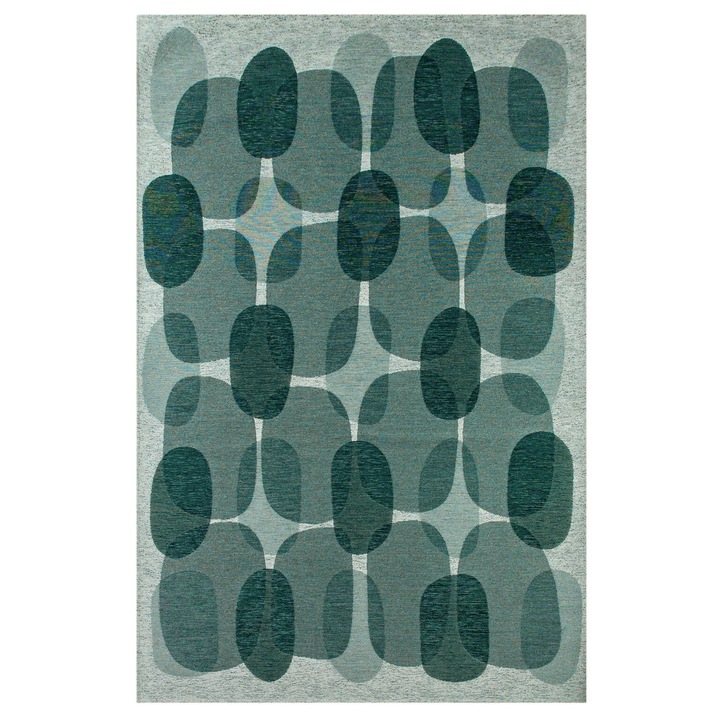 Модерен белгийски килим, Home Vista, Louis de Poortere 9448, Тюркоаз, 140x200 см