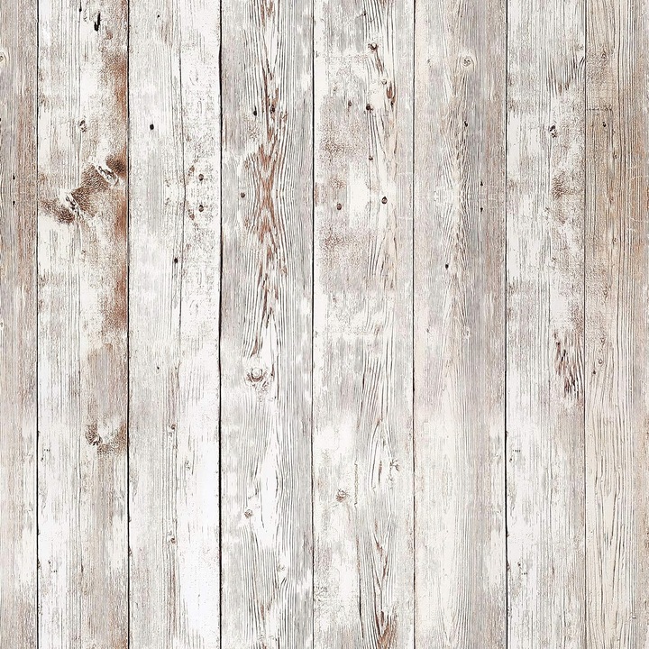 PVC öntapadós tapéta, öregített fa, bézs fehér, 45x1000cm, víz- és olajálló