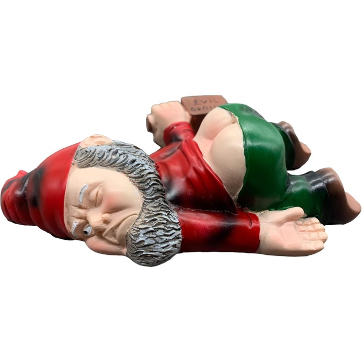 Statueta pentru gradina, BGHYHYHI, Pitic beat, Rasina, Rezistent la intemperii, 10x15x4cm, Multicolor